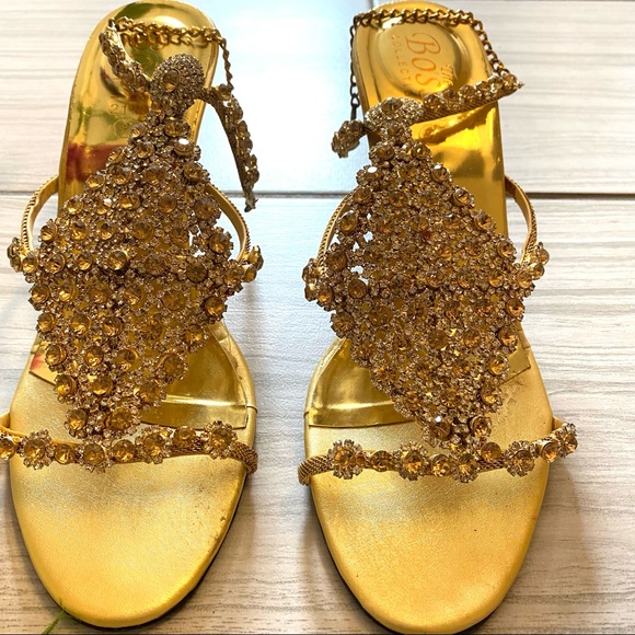 ✨Brand New✨Fancy Gold Colour Heels, Size US 8 - Picture 2 of 8